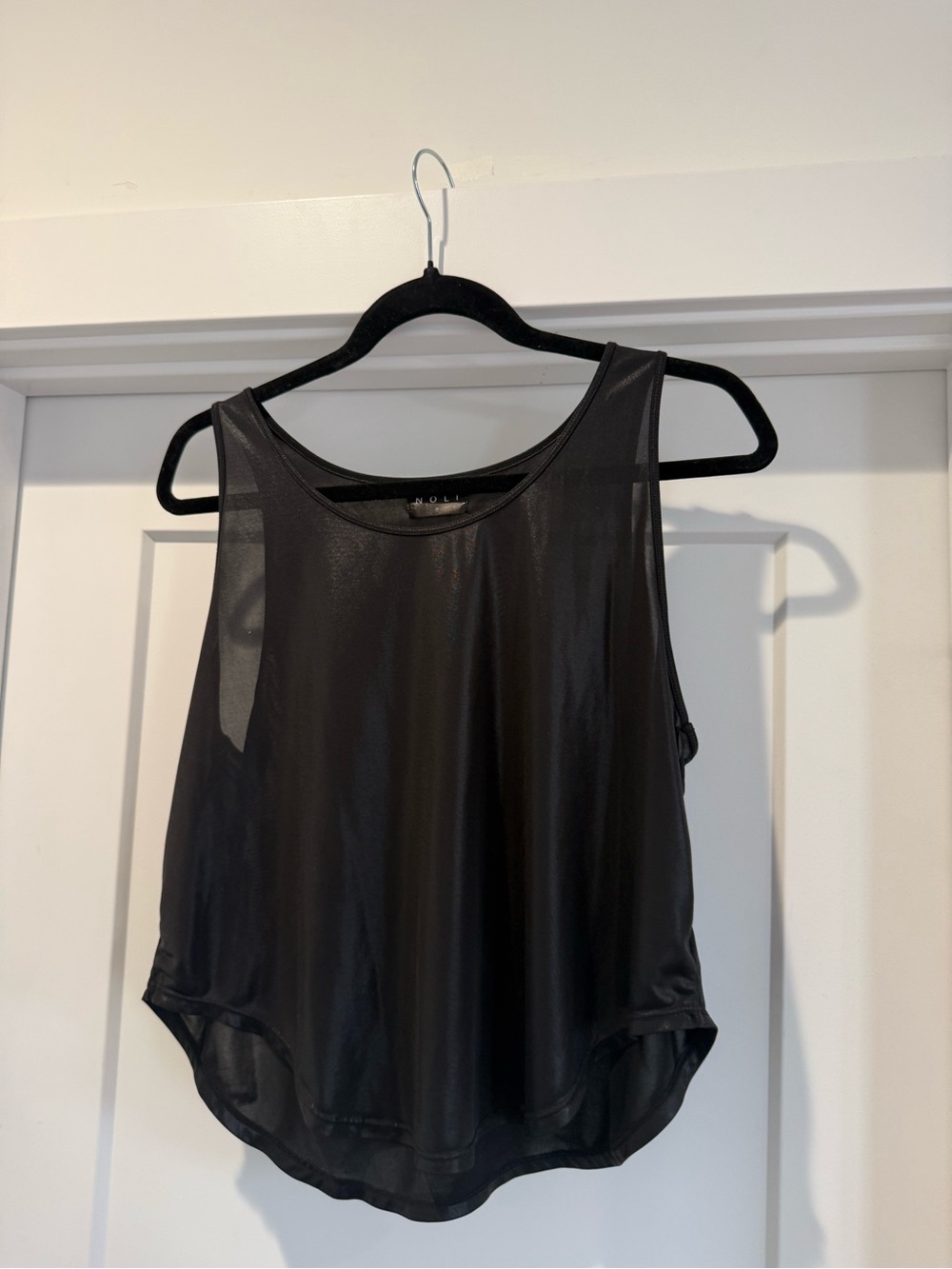 Noli Black Sheer Tank Top